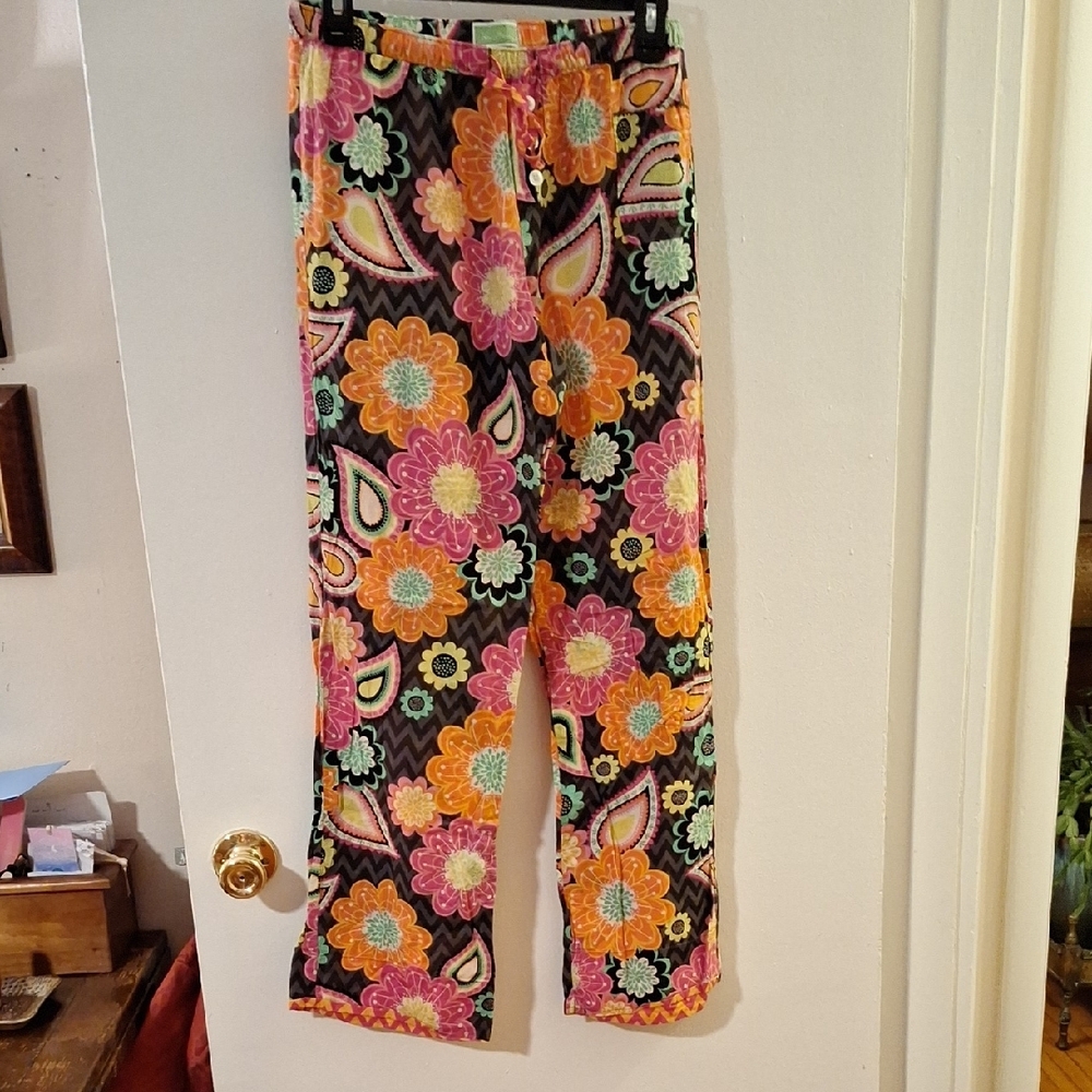 Vera Bradley Floral Pajama Pants Vibrant Retro Print